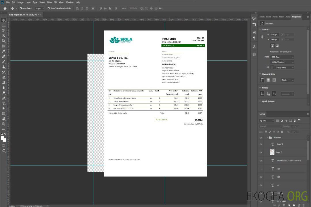 Modèle de facture de services publics d'entreprise Roumanie SIGLA COMPANIEI aux formats Word et PDF template